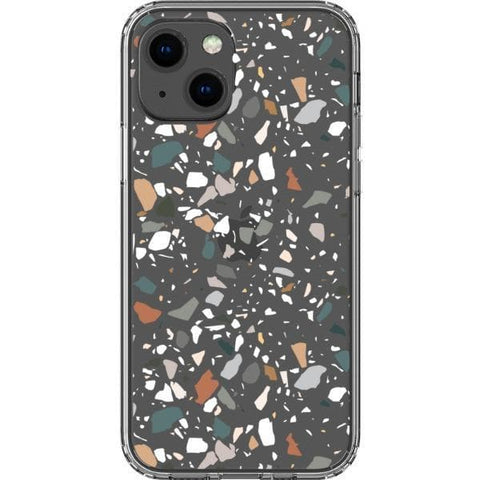 Earth Tone Terrazzo Clear Phone Case for your iPhone 13 Mini exclusively at The Urban Flair