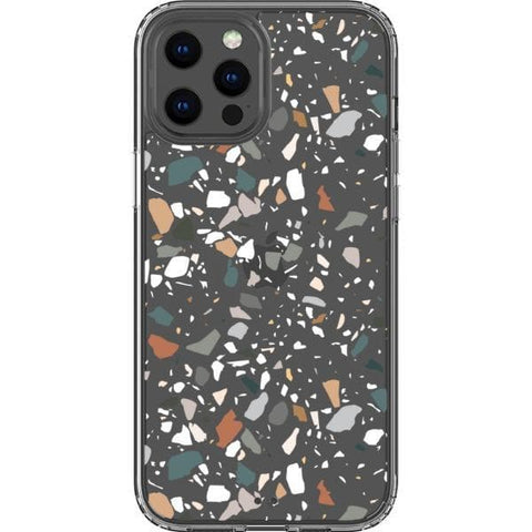 Earth Tone Terrazzo Clear Phone Case for your iPhone 13 Pro Max exclusively at The Urban Flair