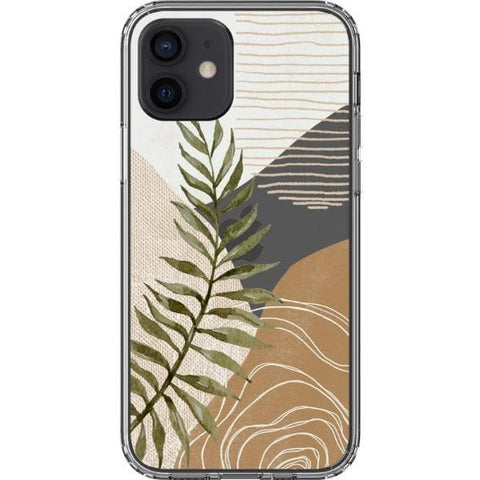 Shop The Earthtone Terracotta Modern Shapes Clear Phone Cases Exclusively at The Urban Flair - Trendy Aesthetic Covers Available for Apple iPhone and Samsung Galaxy Devices