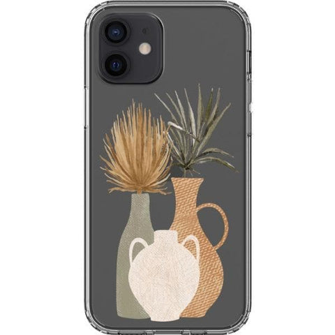 Shop The Earthtone Terracotta Modern Shapes Clear Phone Cases Exclusively at The Urban Flair - Trendy Aesthetic Covers Available for Apple iPhone and Samsung Galaxy Devices