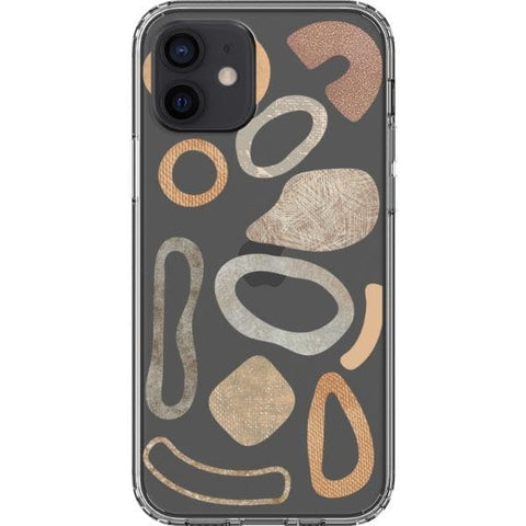 Shop The Earthtone Terracotta Modern Shapes Clear Phone Cases Exclusively at The Urban Flair - Trendy Aesthetic Covers Available for Apple iPhone and Samsung Galaxy Devices