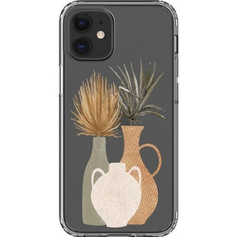 Shop The Earthtone Terracotta Modern Shapes Clear Phone Cases Exclusively at The Urban Flair - Trendy Aesthetic Covers Available for Apple iPhone and Samsung Galaxy Devices