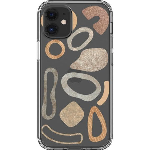 Shop The Earthtone Terracotta Modern Shapes Clear Phone Cases Exclusively at The Urban Flair - Trendy Aesthetic Covers Available for Apple iPhone and Samsung Galaxy Devices