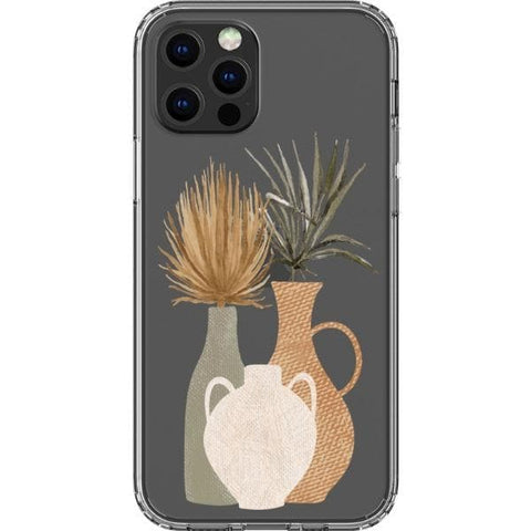 Shop The Earthtone Terracotta Modern Shapes Clear Phone Cases Exclusively at The Urban Flair - Trendy Aesthetic Covers Available for Apple iPhone and Samsung Galaxy Devices