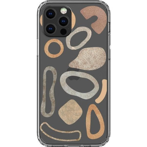 Shop The Earthtone Terracotta Modern Shapes Clear Phone Cases Exclusively at The Urban Flair - Trendy Aesthetic Covers Available for Apple iPhone and Samsung Galaxy Devices