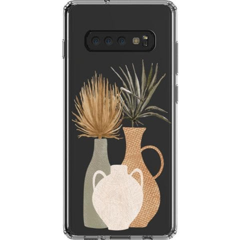 Shop The Earthtone Terracotta Modern Shapes Clear Phone Cases Exclusively at The Urban Flair - Trendy Aesthetic Covers Available for Apple iPhone and Samsung Galaxy Devices