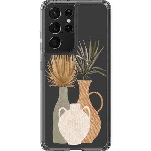Shop The Earthtone Terracotta Modern Shapes Clear Phone Cases Exclusively at The Urban Flair - Trendy Aesthetic Covers Available for Apple iPhone and Samsung Galaxy Devices