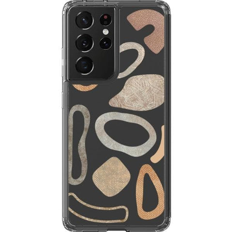 Shop The Earthtone Terracotta Modern Shapes Clear Phone Cases Exclusively at The Urban Flair - Trendy Aesthetic Covers Available for Apple iPhone and Samsung Galaxy Devices