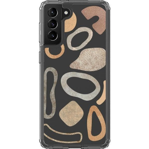 Shop The Earthtone Terracotta Modern Shapes Clear Phone Cases Exclusively at The Urban Flair - Trendy Aesthetic Covers Available for Apple iPhone and Samsung Galaxy Devices