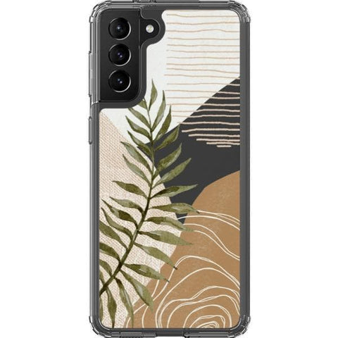 Shop The Earthtone Terracotta Modern Shapes Clear Phone Cases Exclusively at The Urban Flair - Trendy Aesthetic Covers Available for Apple iPhone and Samsung Galaxy Devices