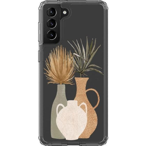 Shop The Earthtone Terracotta Modern Shapes Clear Phone Cases Exclusively at The Urban Flair - Trendy Aesthetic Covers Available for Apple iPhone and Samsung Galaxy Devices