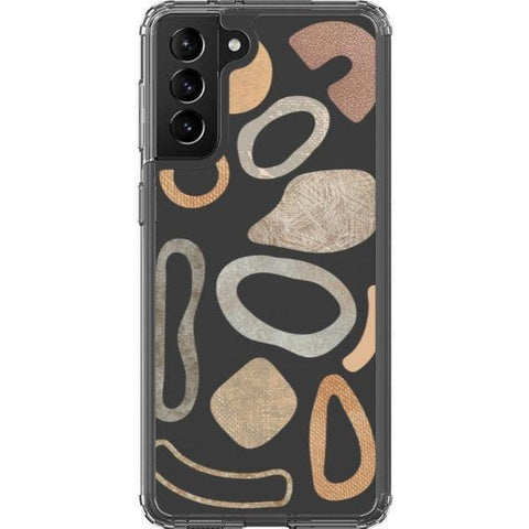 Shop The Earthtone Terracotta Modern Shapes Clear Phone Cases Exclusively at The Urban Flair - Trendy Aesthetic Covers Available for Apple iPhone and Samsung Galaxy Devices
