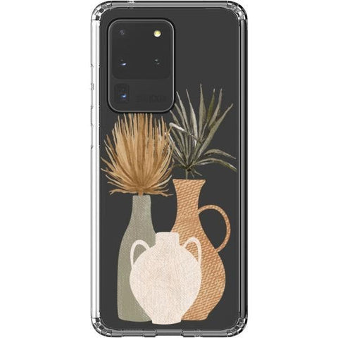 Shop The Earthtone Terracotta Modern Shapes Clear Phone Cases Exclusively at The Urban Flair - Trendy Aesthetic Covers Available for Apple iPhone and Samsung Galaxy Devices