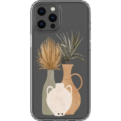 Shop The Earthtone Terracotta Modern Shapes Clear Phone Cases Exclusively at The Urban Flair - Trendy Aesthetic Covers Available for Apple iPhone and Samsung Galaxy Devices