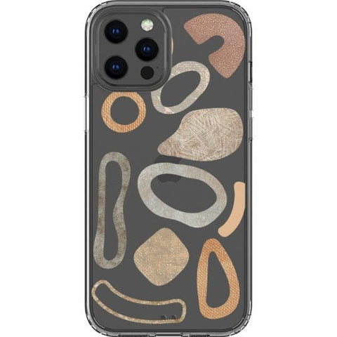 Shop The Earthtone Terracotta Modern Shapes Clear Phone Cases Exclusively at The Urban Flair - Trendy Aesthetic Covers Available for Apple iPhone and Samsung Galaxy Devices