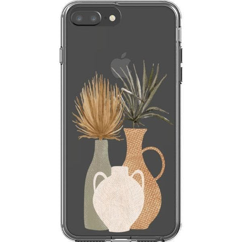 Shop The Earthtone Terracotta Modern Shapes Clear Phone Cases Exclusively at The Urban Flair - Trendy Aesthetic Covers Available for Apple iPhone and Samsung Galaxy Devices