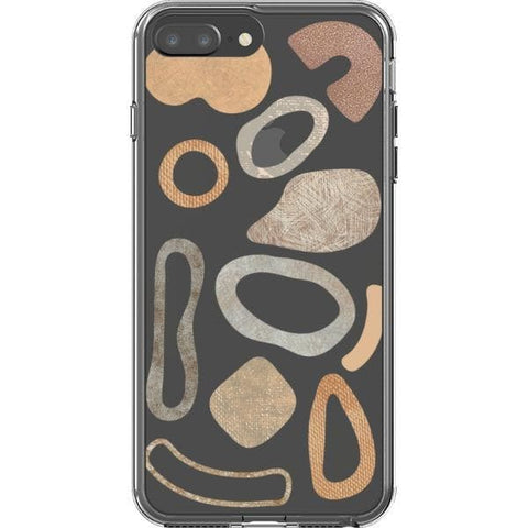 Shop The Earthtone Terracotta Modern Shapes Clear Phone Cases Exclusively at The Urban Flair - Trendy Aesthetic Covers Available for Apple iPhone and Samsung Galaxy Devices