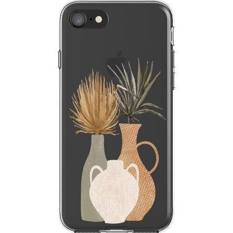 Shop The Earthtone Terracotta Modern Shapes Clear Phone Cases Exclusively at The Urban Flair - Trendy Aesthetic Covers Available for Apple iPhone and Samsung Galaxy Devices