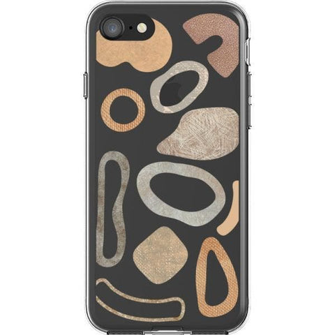 Shop The Earthtone Terracotta Modern Shapes Clear Phone Cases Exclusively at The Urban Flair - Trendy Aesthetic Covers Available for Apple iPhone and Samsung Galaxy Devices