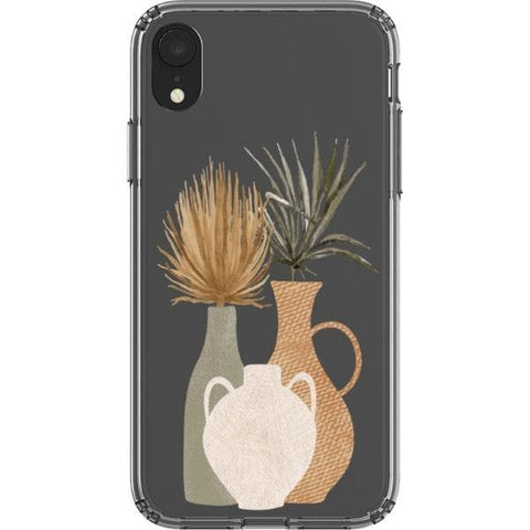 Shop The Earthtone Terracotta Modern Shapes Clear Phone Cases Exclusively at The Urban Flair - Trendy Aesthetic Covers Available for Apple iPhone and Samsung Galaxy Devices
