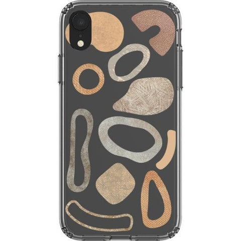 Shop The Earthtone Terracotta Modern Shapes Clear Phone Cases Exclusively at The Urban Flair - Trendy Aesthetic Covers Available for Apple iPhone and Samsung Galaxy Devices