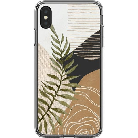 Shop The Earthtone Terracotta Modern Shapes Clear Phone Cases Exclusively at The Urban Flair - Trendy Aesthetic Covers Available for Apple iPhone and Samsung Galaxy Devices