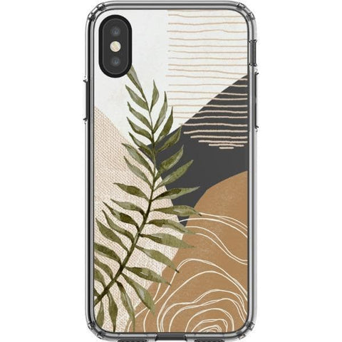 Shop The Earthtone Terracotta Modern Shapes Clear Phone Cases Exclusively at The Urban Flair - Trendy Aesthetic Covers Available for Apple iPhone and Samsung Galaxy Devices