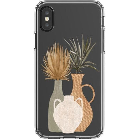 Shop The Earthtone Terracotta Modern Shapes Clear Phone Cases Exclusively at The Urban Flair - Trendy Aesthetic Covers Available for Apple iPhone and Samsung Galaxy Devices