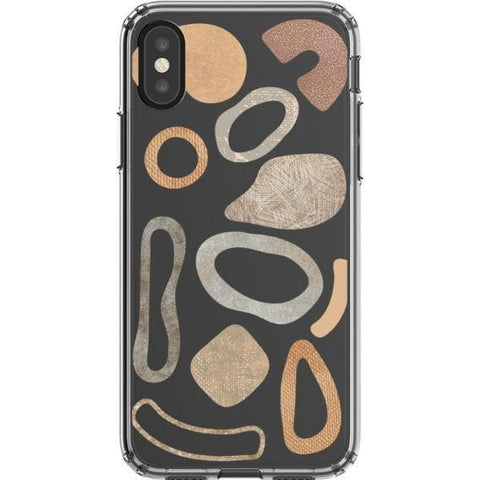 Shop The Earthtone Terracotta Modern Shapes Clear Phone Cases Exclusively at The Urban Flair - Trendy Aesthetic Covers Available for Apple iPhone and Samsung Galaxy Devices