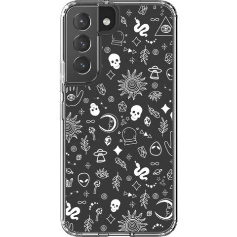 Esoteric Mystic Doodles Clear Phone Case Galaxy S22 White exclusively offered by The Urban Flair