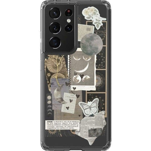 Galaxy S21 Ultra Esoteric Space Scraps Collage Clear Phone Case - The Urban Flair