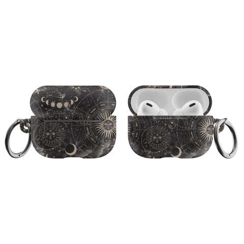 Black Zodiac Marble Airpods Case
