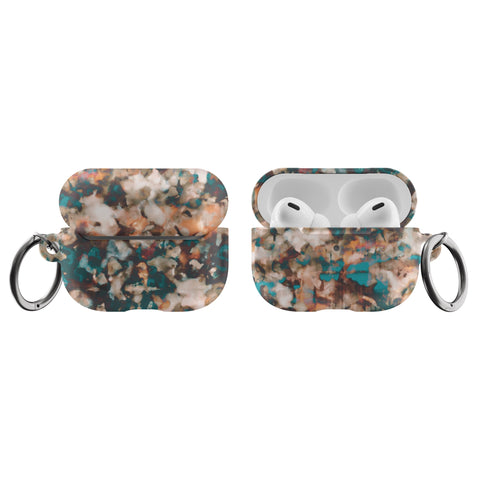 Teal Tortoise Shell Print Airpods Case
