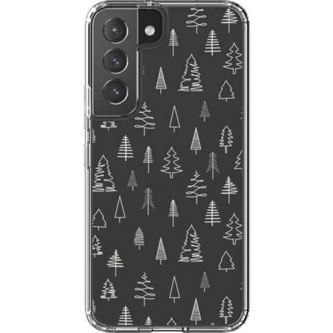 Minimal Christmas Trees Clear Phone Case