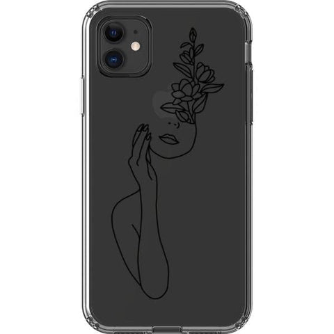 Feminine Line Art Clear Phone Cases for your iPhone 11 exclusively at The Urban Flair