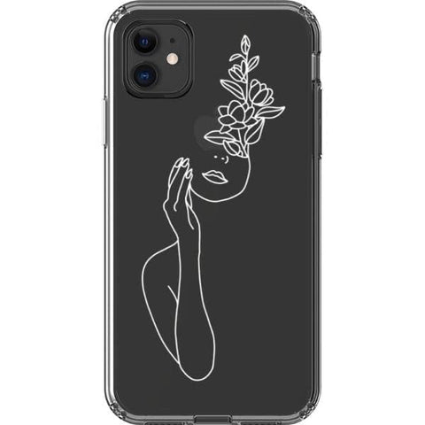 Feminine Line Art Clear Phone Cases for your iPhone 11 exclusively at The Urban Flair