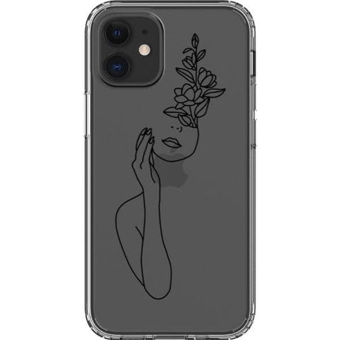 Feminine Line Art Clear Phone Cases for your iPhone 12 Mini exclusively at The Urban Flair