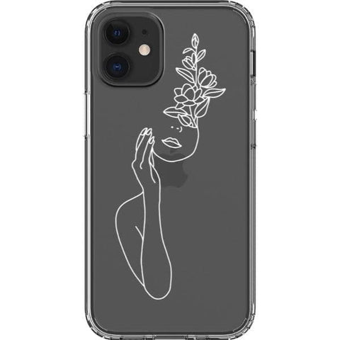 Feminine Line Art Clear Phone Cases for your iPhone 12 Mini exclusively at The Urban Flair
