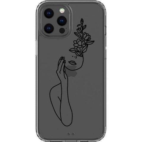 Feminine Line Art Clear Phone Cases for your iPhone 13 Mini exclusively at The Urban Flair