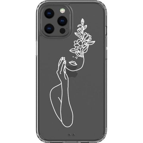 Feminine Line Art Clear Phone Cases for your iPhone 13 Mini exclusively at The Urban Flair