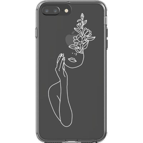 Feminine Line Art Clear Phone Cases for your iPhone 7 Plus/8 Plus exclusively at The Urban Flair