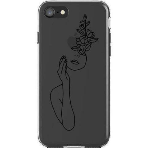 Feminine Line Art Clear Phone Cases for your iPhone SE (2020/2022) exclusively at The Urban Flair