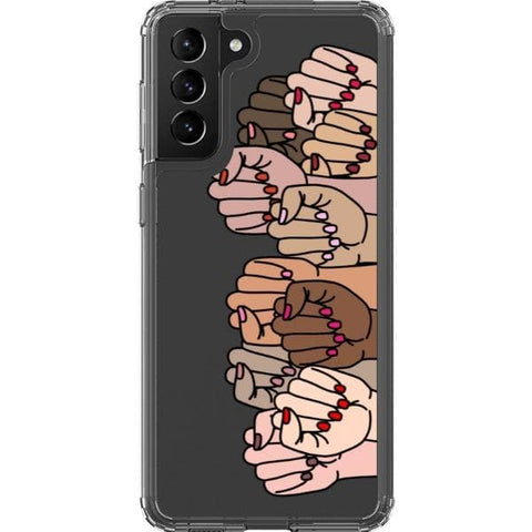 Galaxy S21 Feminist Fists Clear Phone Case - The Urban Flair