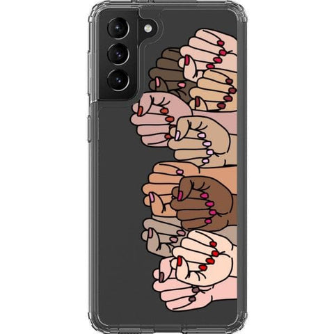 Galaxy S21 Plus Feminist Fists Clear Phone Case - The Urban Flair