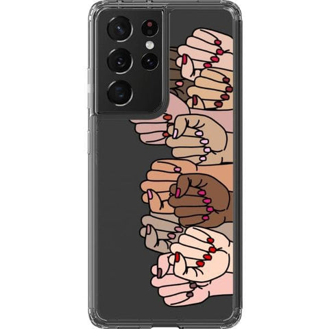 Galaxy S21 Ultra Feminist Fists Clear Phone Case - The Urban Flair
