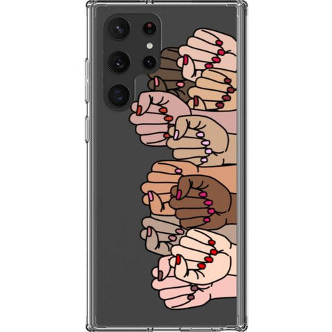 Feminist Fists Clear Phone Case Galaxy S22 Ultra exclusively offered by The Urban Flair