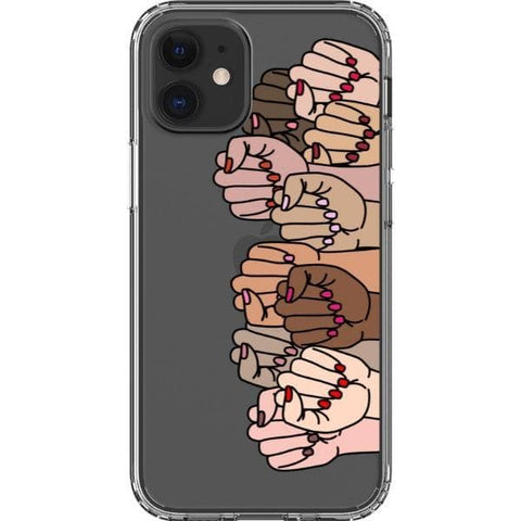 iPhone 12 Mini Feminist Fists Clear Phone Case - The Urban Flair