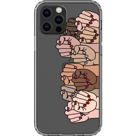 iPhone 12 Pro Feminist Fists Clear Phone Case - The Urban Flair