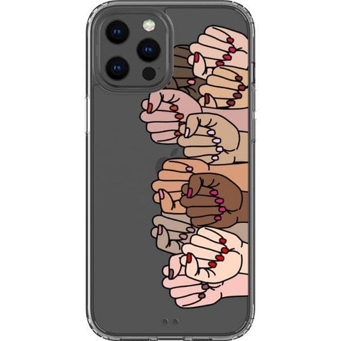 iPhone 12 Pro Max Feminist Fists Clear Phone Case - The Urban Flair