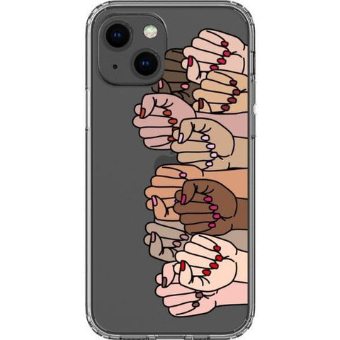 iPhone 13 Mini Feminist Fists Clear Phone Case - The Urban Flair